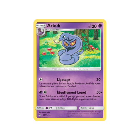 Découvrez Arbok, carte Rare de la série Alliance Infaillible