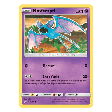 Carte Nosferapti - Commune de Pokémon Alliance Infaillible 64/214