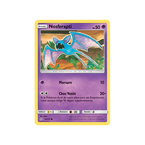 Carte Nosferapti - Commune de Pokémon Alliance Infaillible 64/214