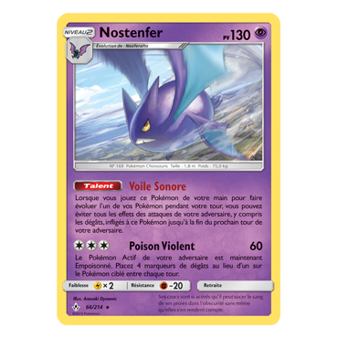 Carte Nostenfer - Holographique rare de Pokémon Alliance Infaillible 66/214