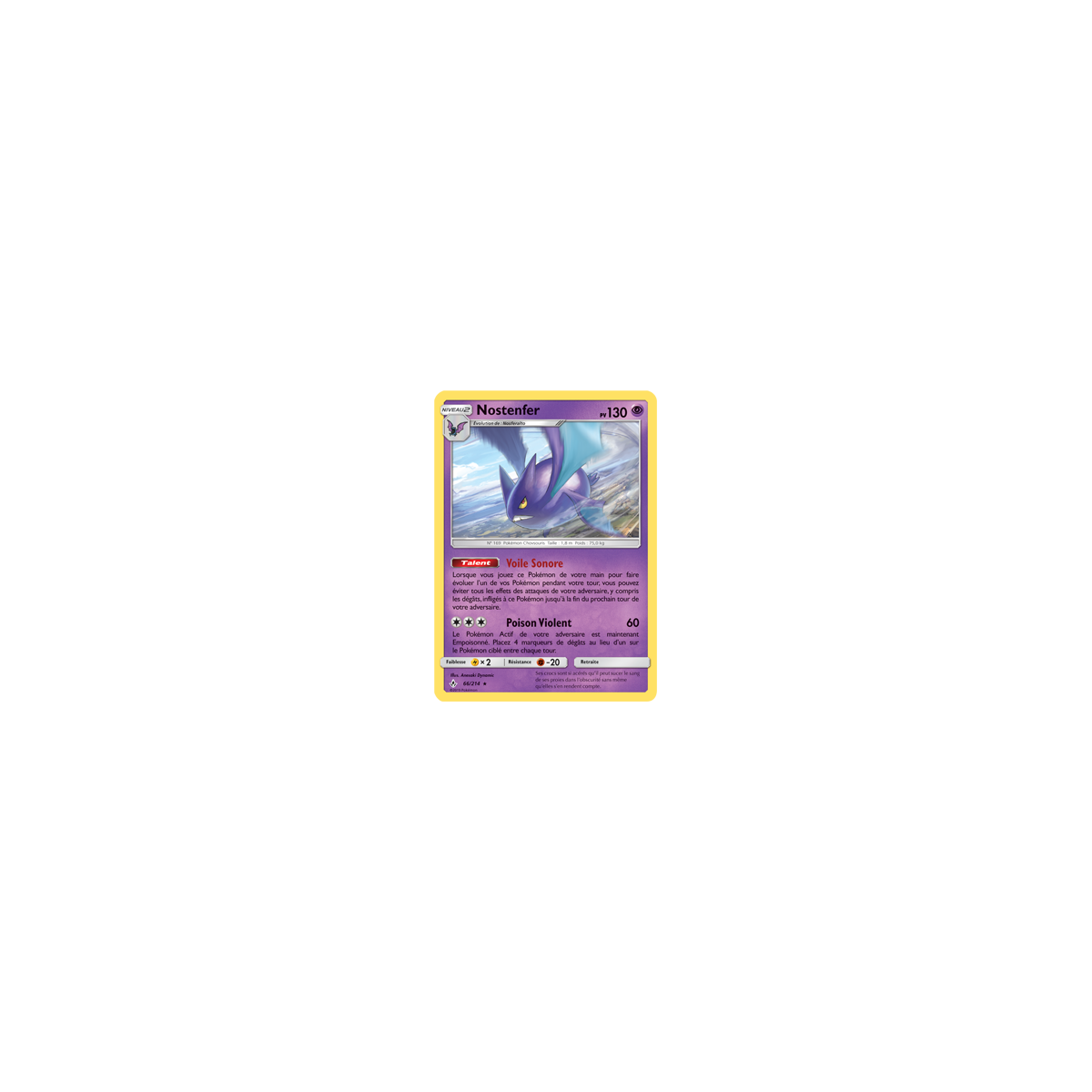 Carte Nostenfer - Holographique rare de Pokémon Alliance Infaillible 66/214