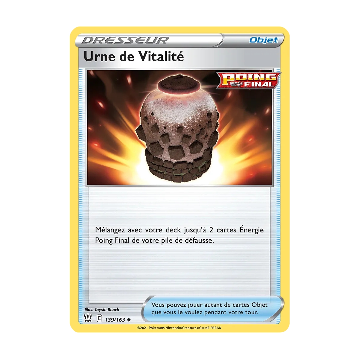 Urne de Vitalité 139/163 : Joyau Peu commune (Brillante) de l'extension Pokémon Épée et Bouclier Styles de Combat