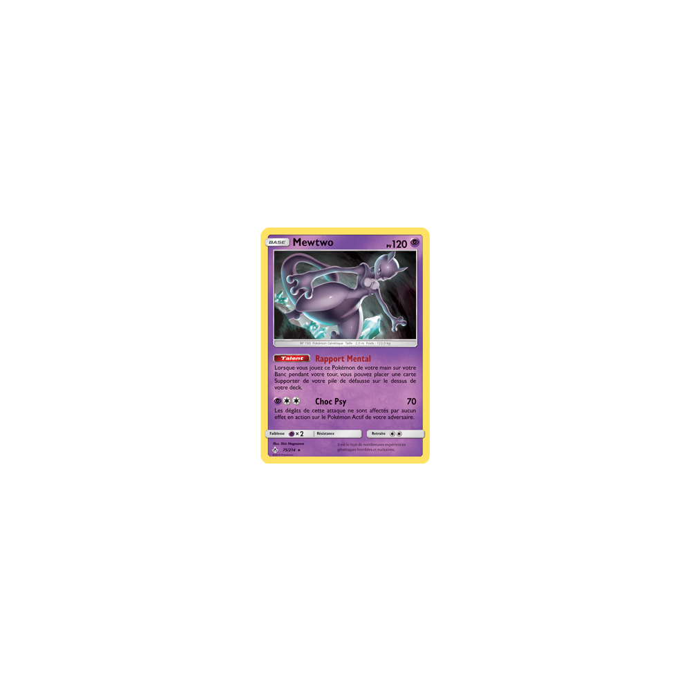 Découvrez Mewtwo, carte Rare de la série Alliance Infaillible