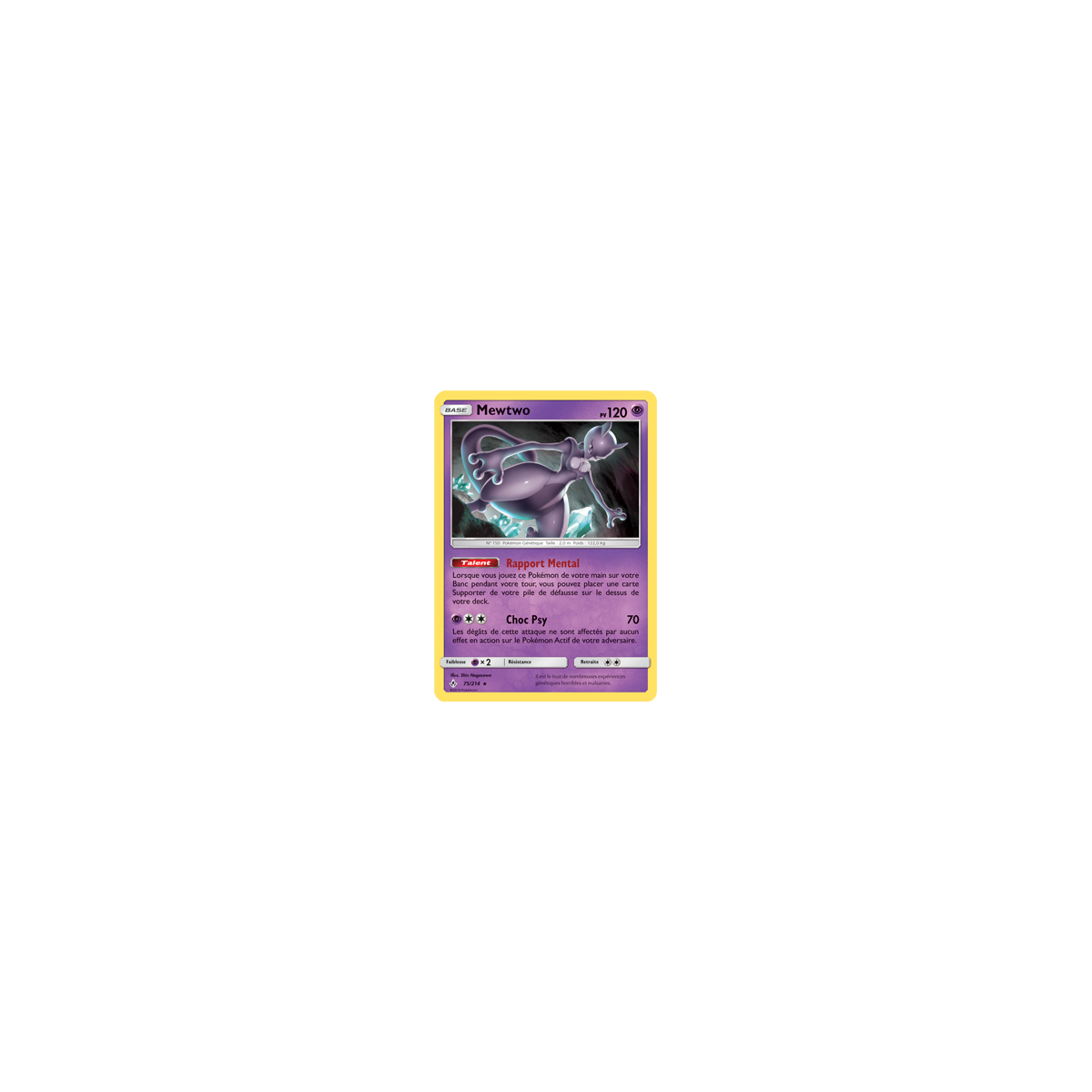 Découvrez Mewtwo, carte Rare de la série Alliance Infaillible