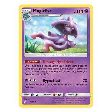 Carte Magirêve - Rare de Pokémon Alliance Infaillible 78/214