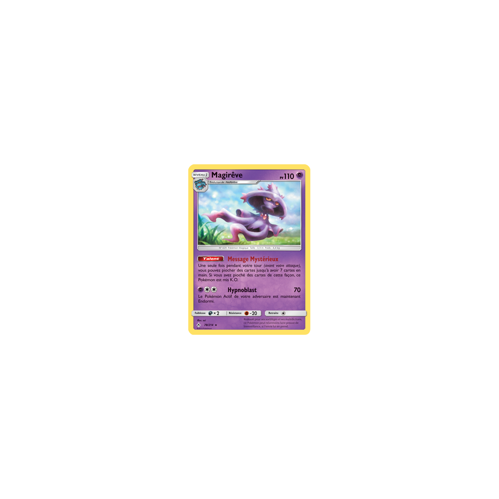 Carte Magirêve - Rare de Pokémon Alliance Infaillible 78/214