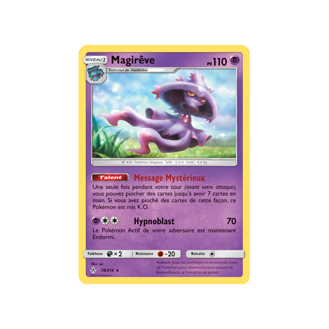 Carte Magirêve - Rare de Pokémon Alliance Infaillible 78/214