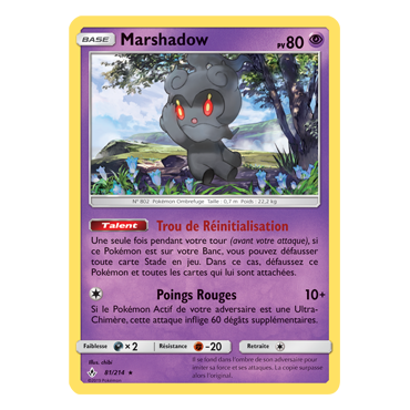Découvrez Marshadow, carte Holographique rare de la série Alliance Infaillible