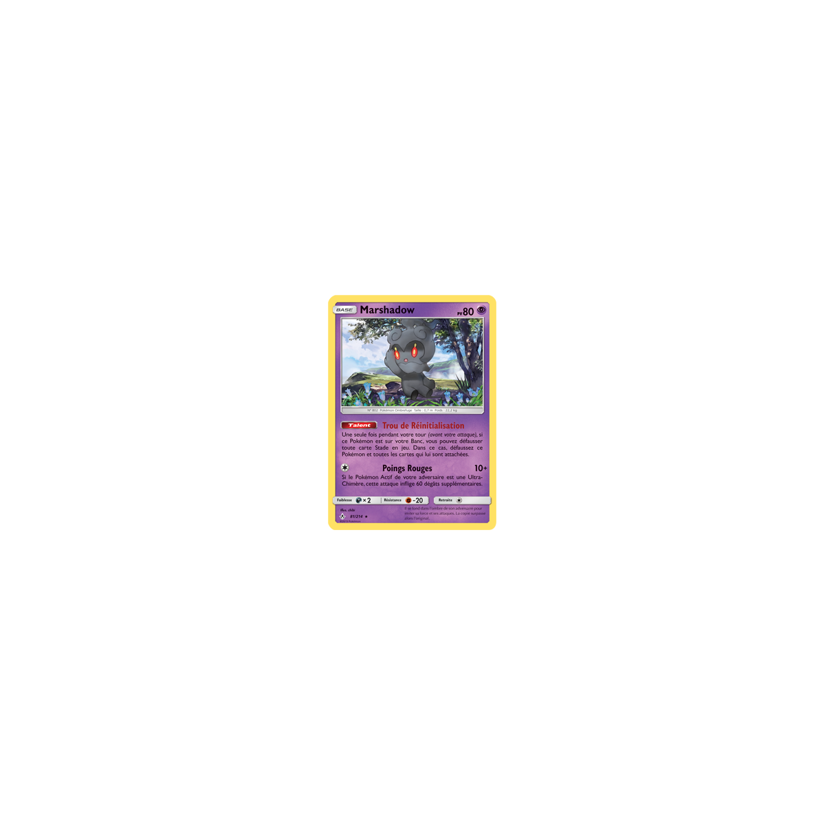 Découvrez Marshadow, carte Holographique rare de la série Alliance Infaillible