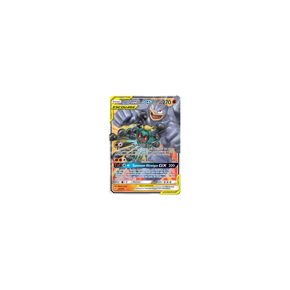 Marshadow et Mackogneur 82/214 : Joyau Holographique rare GX de l'extension Pokémon Alliance Infaillible