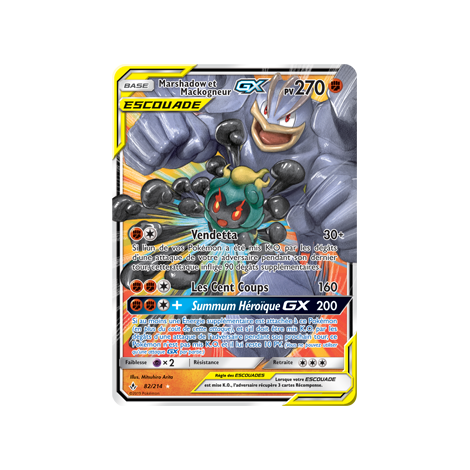 Marshadow et Mackogneur 82/214 : Joyau Holographique rare GX de l'extension Pokémon Alliance Infaillible