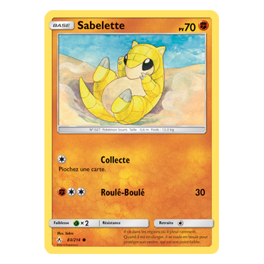 Sabelette 83/214 : Joyau Commune de l'extension Pokémon Alliance Infaillible