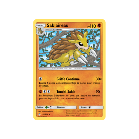 Sablaireau 84/214 : Joyau Rare de l'extension Pokémon Alliance Infaillible