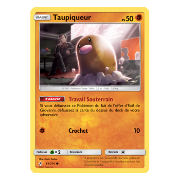 Carte Taupiqueur - Commune de Pokémon Alliance Infaillible 85/214