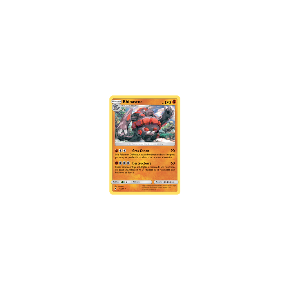 Carte Rhinastoc - Rare de Pokémon Alliance Infaillible 95/214