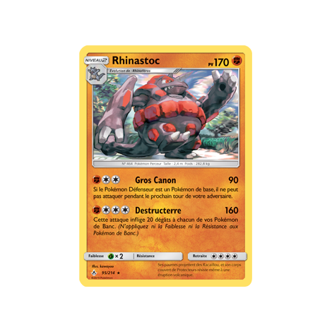 Carte Rhinastoc - Rare de Pokémon Alliance Infaillible 95/214