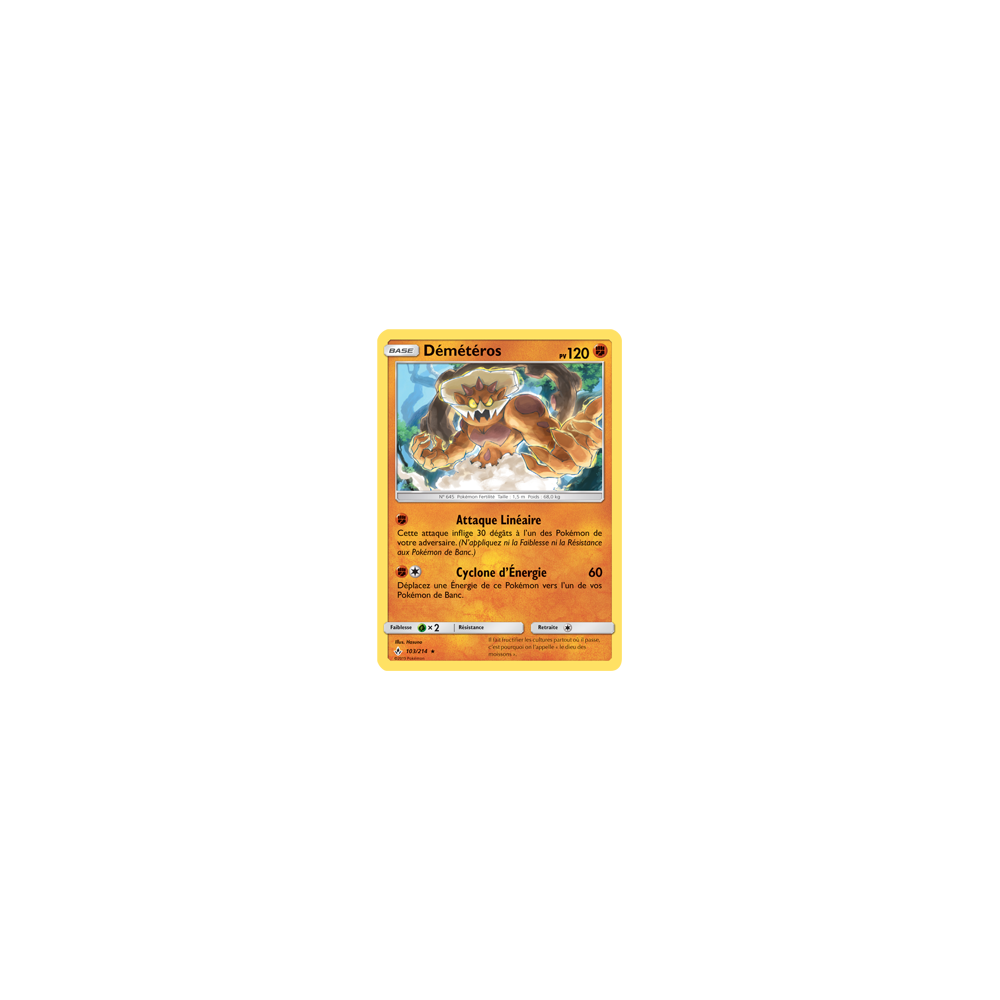 Carte Démétéros - Holographique rare de Pokémon Alliance Infaillible 103/214