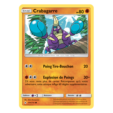 Crabagarre 104/214 : Joyau Commune de l'extension Pokémon Alliance Infaillible