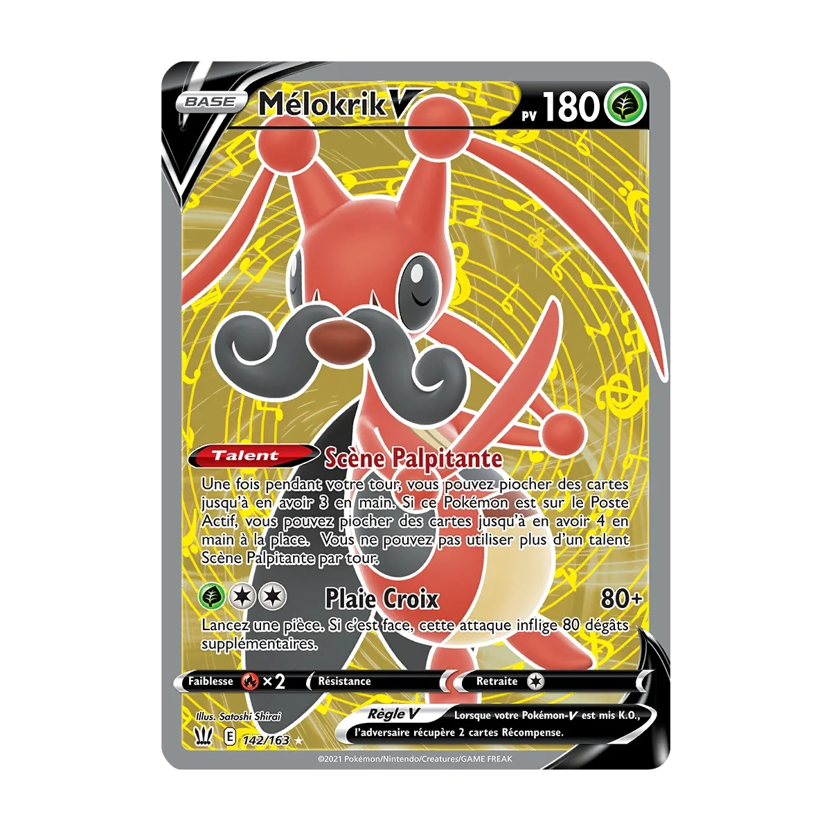 Mélokrik 142/163 : Joyau Ultra rare de l'extension Pokémon Épée et Bouclier Styles de Combat