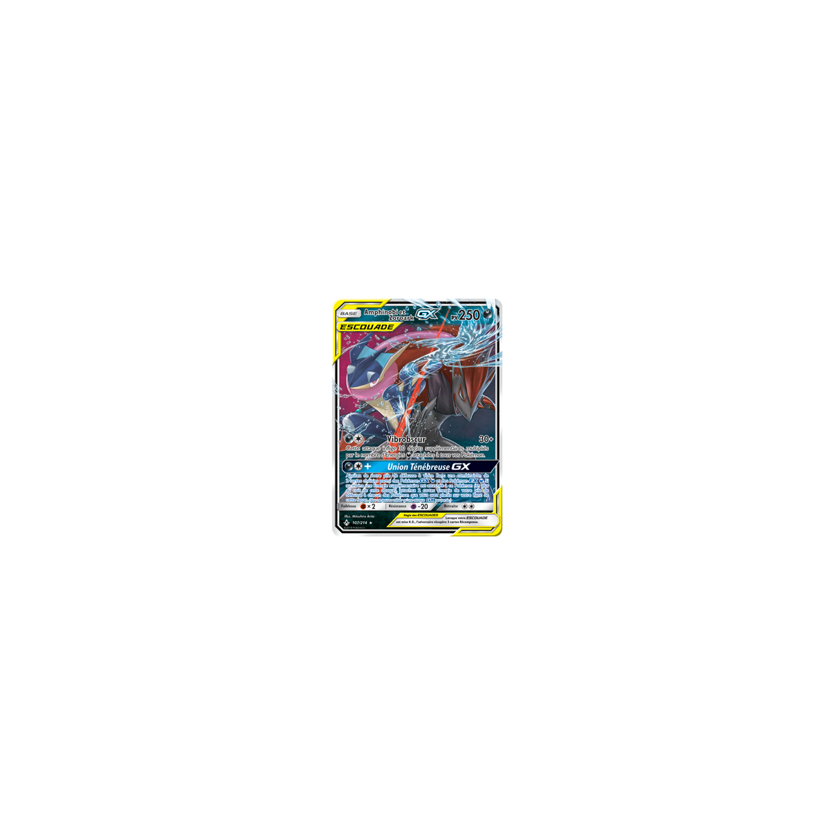 Carte Amphinobi et Zoroark - Holographique rare GX de Pokémon Alliance Infaillible 107/214