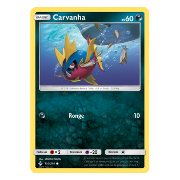 Carte Carvanha - Commune de Pokémon Alliance Infaillible 110/214