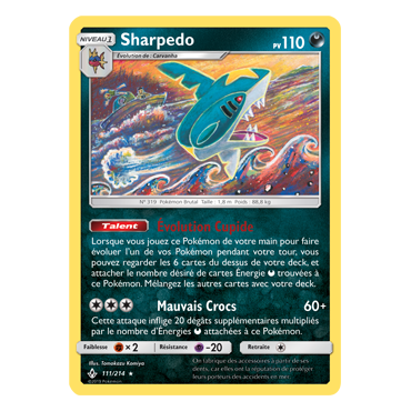 Carte Sharpedo - Rare de Pokémon Alliance Infaillible 111/214