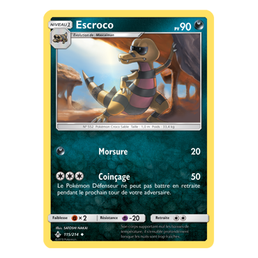 Escroco 115/214 : Joyau Peu commune de l'extension Pokémon Alliance Infaillible