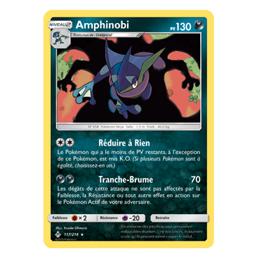 Amphinobi 117/214 : Joyau Holographique rare de l'extension Pokémon Alliance Infaillible