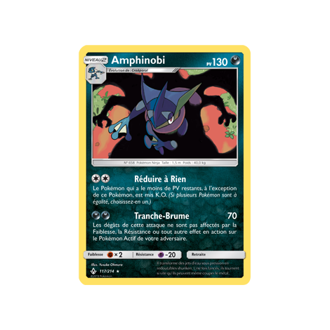 Amphinobi 117/214 : Joyau Holographique rare de l'extension Pokémon Alliance Infaillible