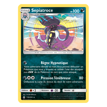 Sepiatroce 119/214 : Joyau Holographique rare de l'extension Pokémon Alliance Infaillible