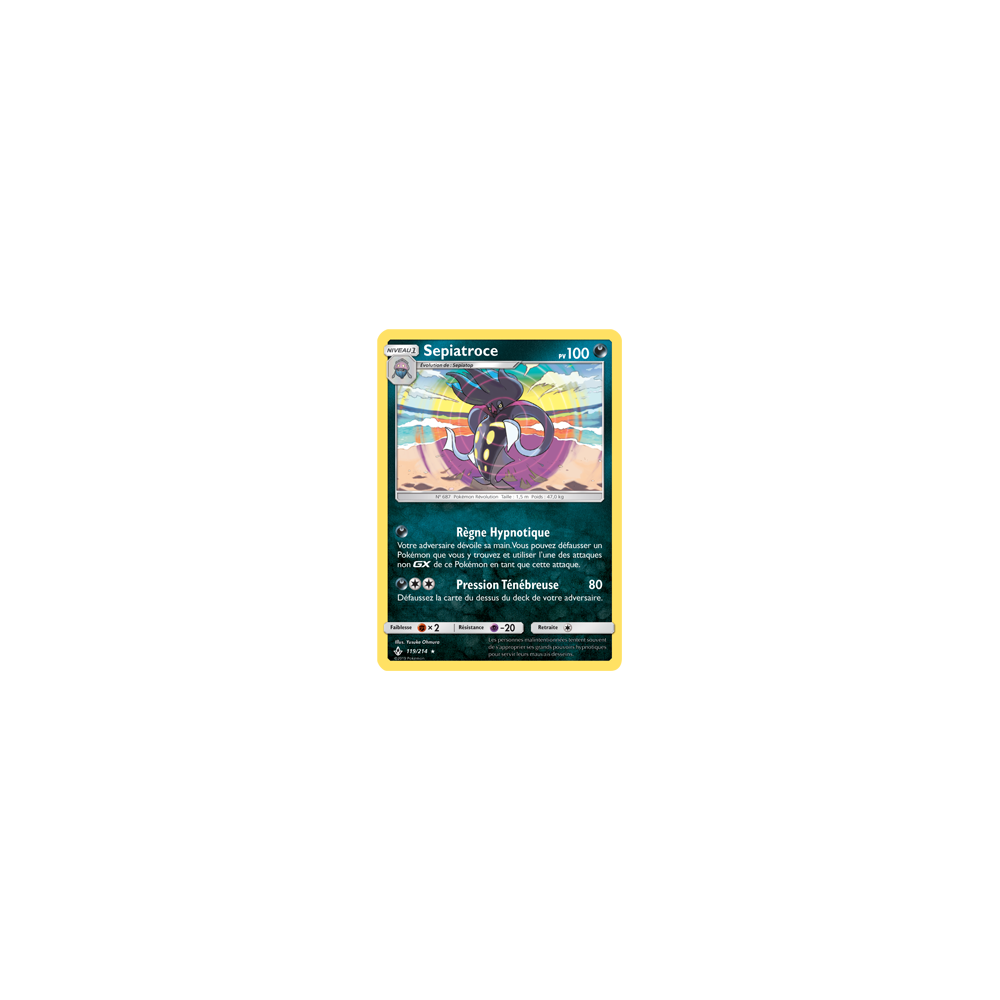 Sepiatroce 119/214 : Joyau Holographique rare de l'extension Pokémon Alliance Infaillible