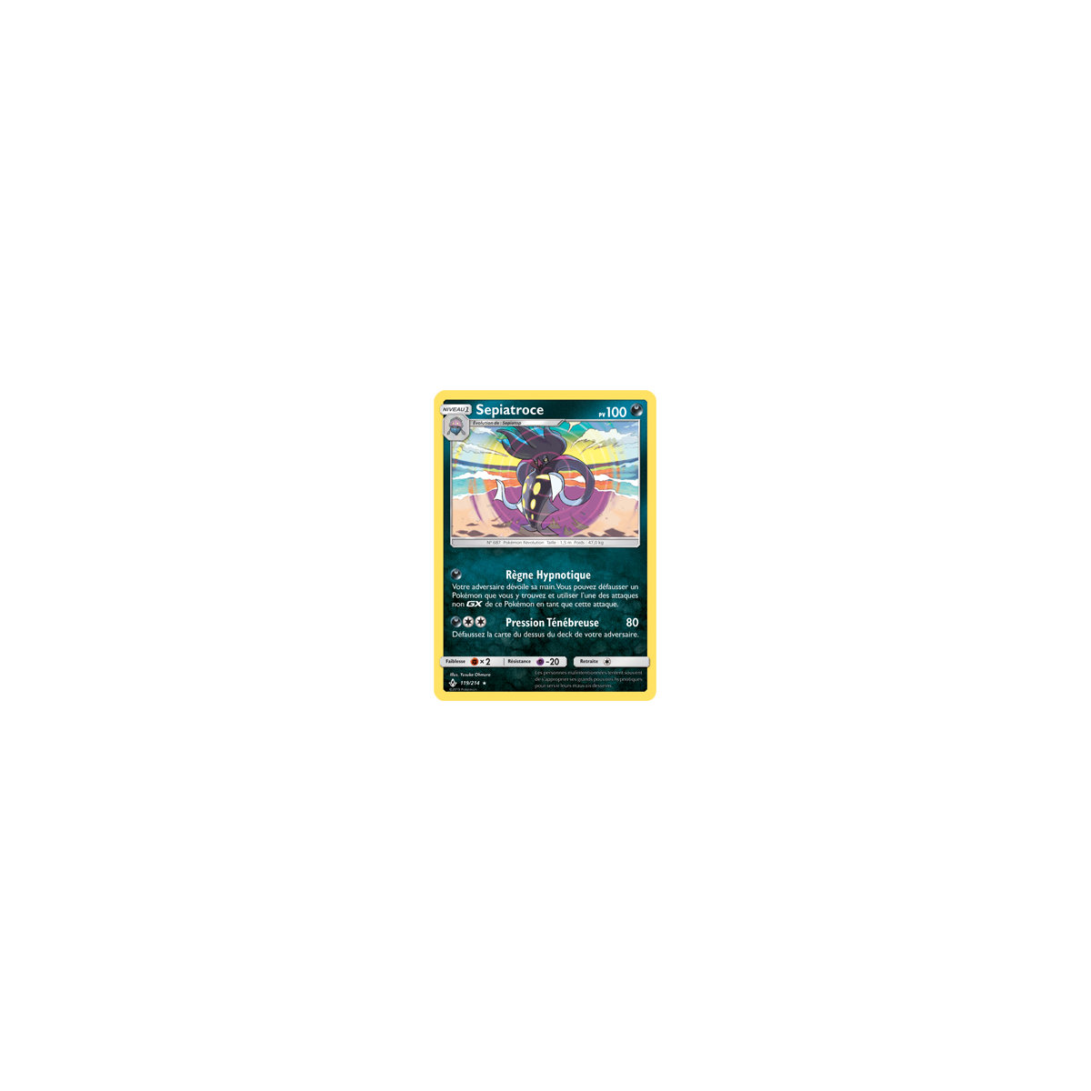 Sepiatroce 119/214 : Joyau Holographique rare de l'extension Pokémon Alliance Infaillible