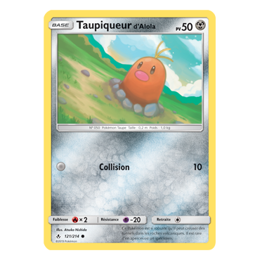 Carte Taupiqueur d'Alola - Commune de Pokémon Alliance Infaillible 121/214