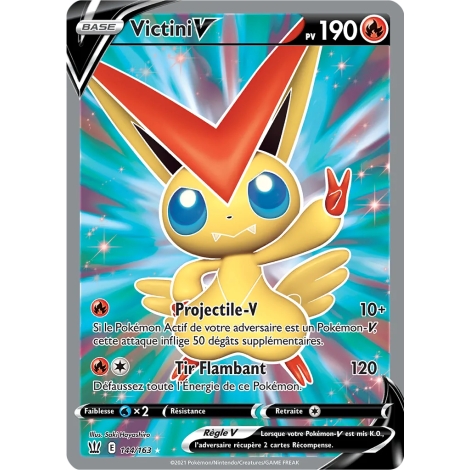 Victini 144/163 : Joyau Ultra rare de l'extension Pokémon Épée et Bouclier Styles de Combat