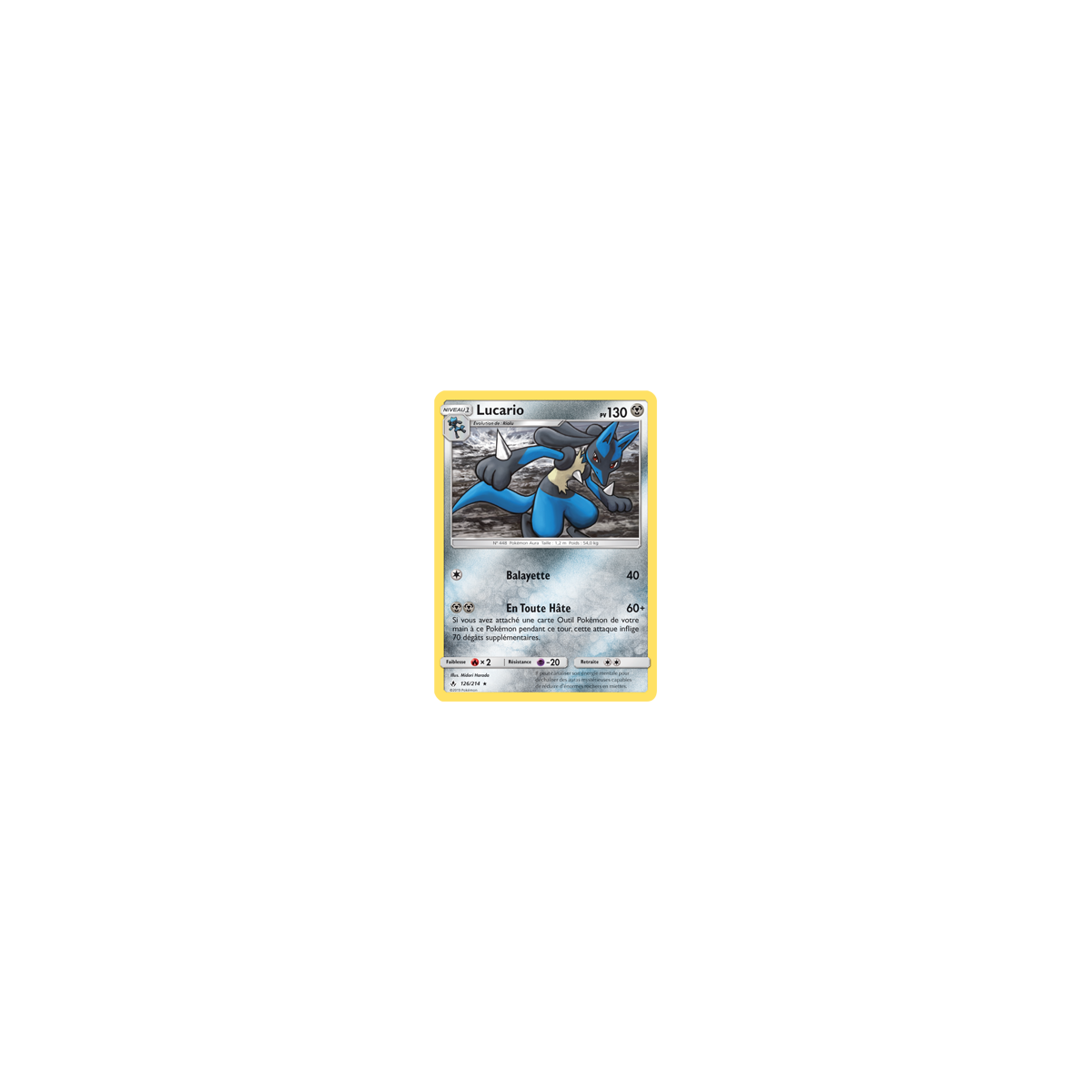 Carte Lucario - Holographique rare de Pokémon Alliance Infaillible 126/214