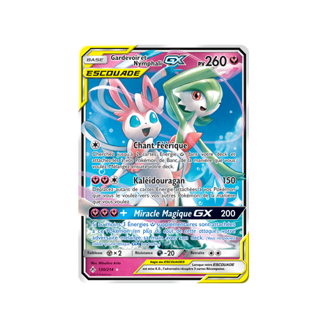 Découvrez Gardevoir et Nymphali, carte Holographique rare GX de la série Alliance Infaillible