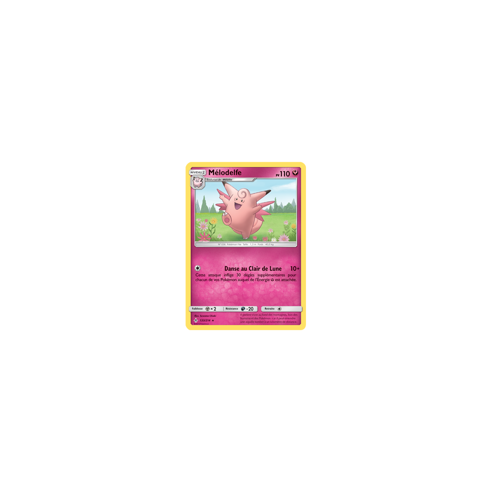 Carte Mélodelfe - Rare de Pokémon Alliance Infaillible 133/214