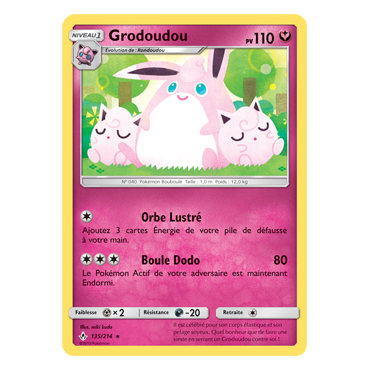 Carte Grodoudou - Rare de Pokémon Alliance Infaillible 135/214