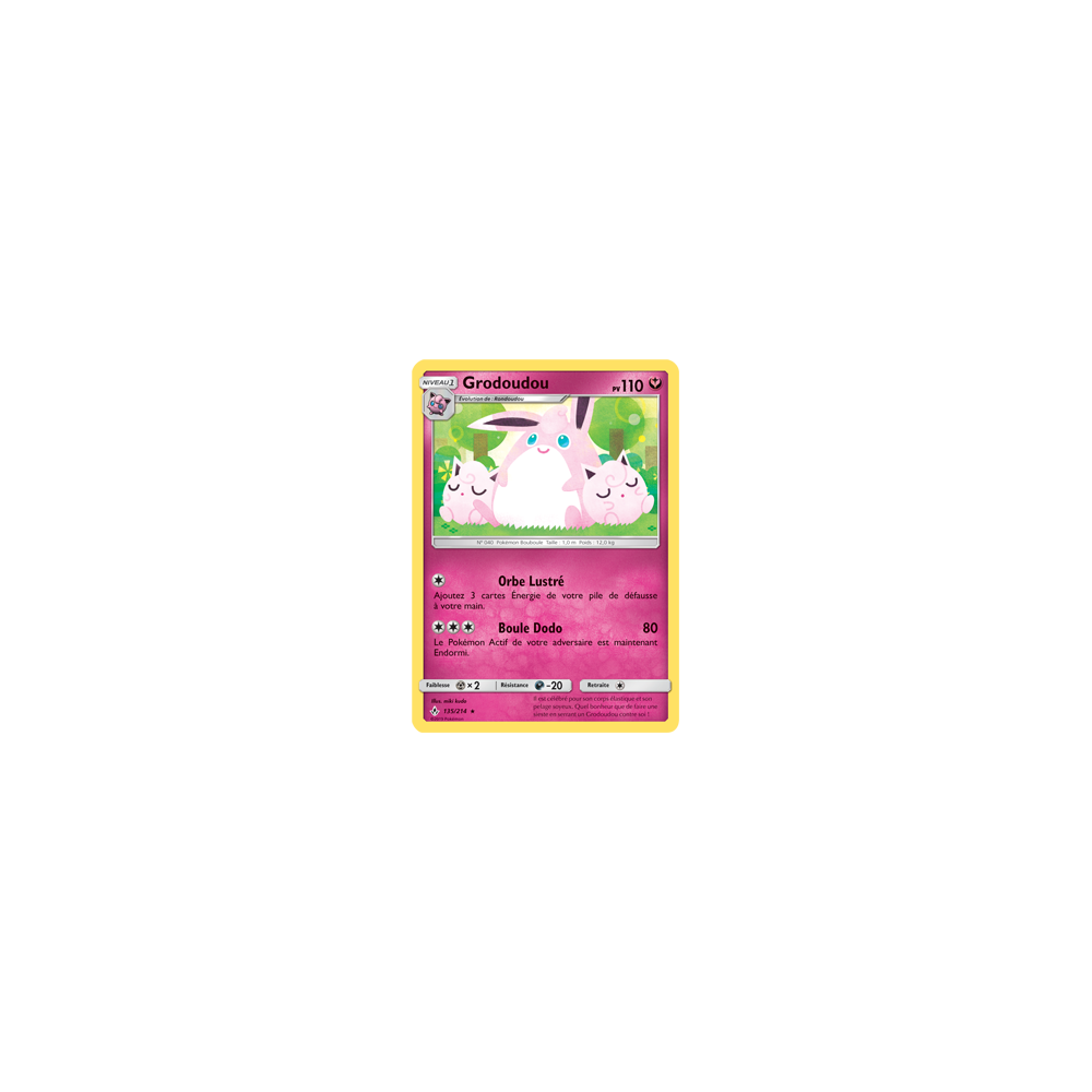 Carte Grodoudou - Rare de Pokémon Alliance Infaillible 135/214