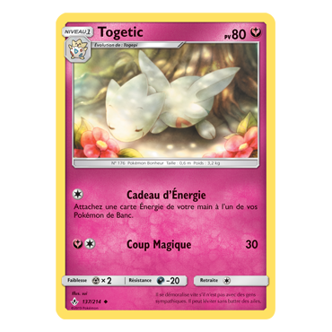 Togetic 137/214 : Joyau Peu commune de l'extension Pokémon Alliance Infaillible
