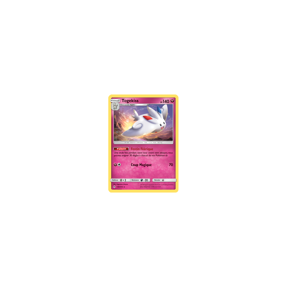 Découvrez Togekiss, carte Holographique rare de la série Alliance Infaillible