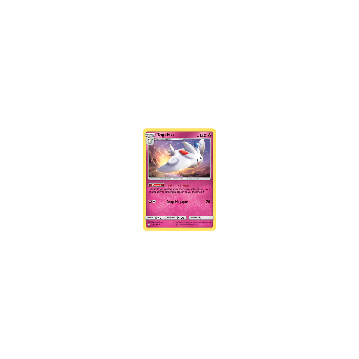 Découvrez Togekiss, carte Holographique rare de la série Alliance Infaillible