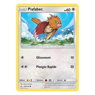 Carte Piafabec - Commune de Pokémon Alliance Infaillible 145/214