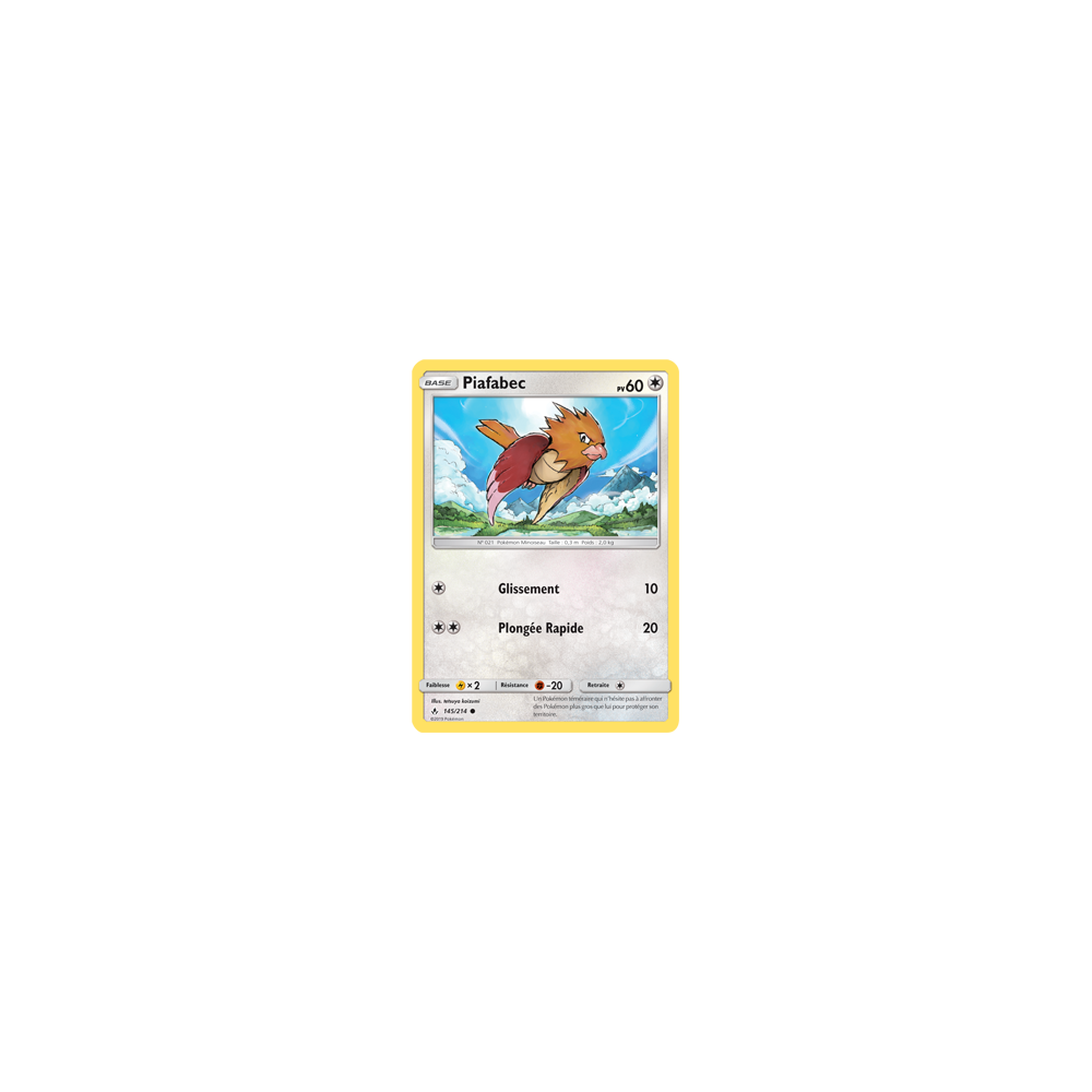 Carte Piafabec - Commune de Pokémon Alliance Infaillible 145/214