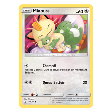 Miaouss 147/214 : Joyau Commune de l'extension Pokémon Alliance Infaillible