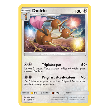 Découvrez Dodrio, carte Peu commune de la série Alliance Infaillible