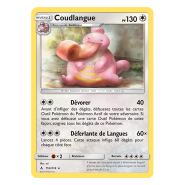 Carte Coudlangue - Rare de Pokémon Alliance Infaillible 153/214