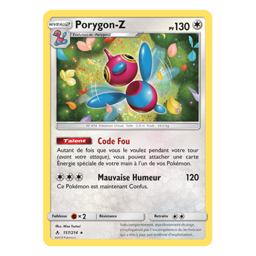 Porygon-Z 157/214 : Joyau Holographique rare de l'extension Pokémon Alliance Infaillible