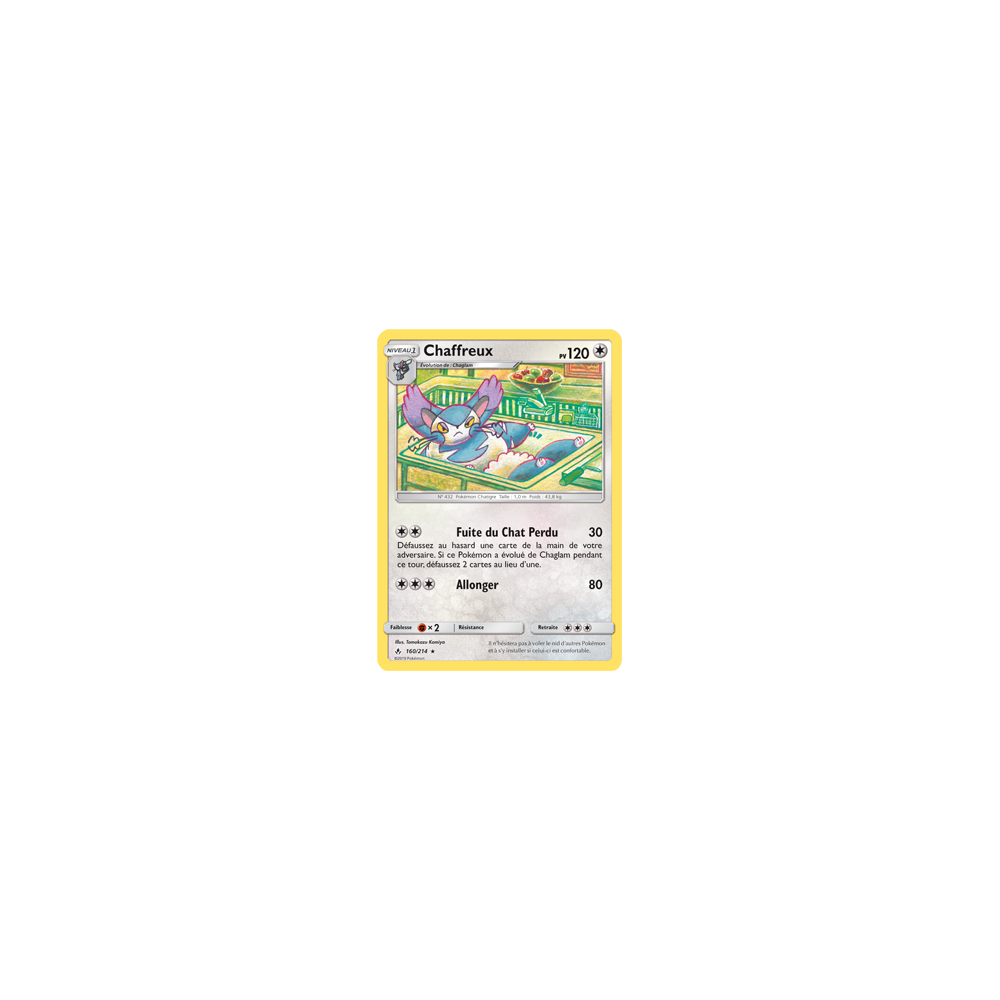 Carte Chaffreux - Rare de Pokémon Alliance Infaillible 160/214