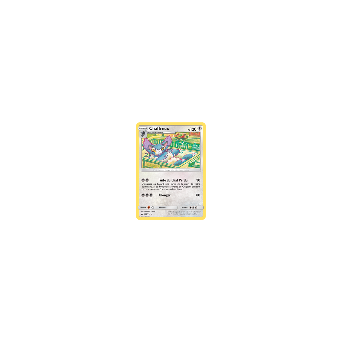 Carte Chaffreux - Rare de Pokémon Alliance Infaillible 160/214